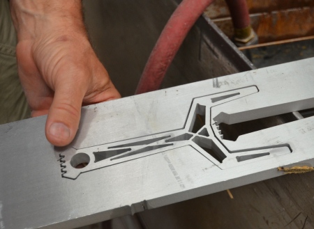 "Y" fork frame as it comes off the waterjet